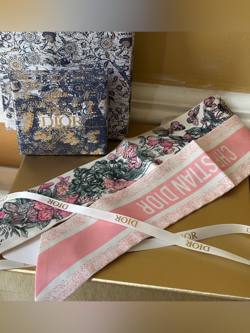Christian Dior Twilly Scarf Silk Women's CHRISTIAN DIOR - Picture 6 of 8